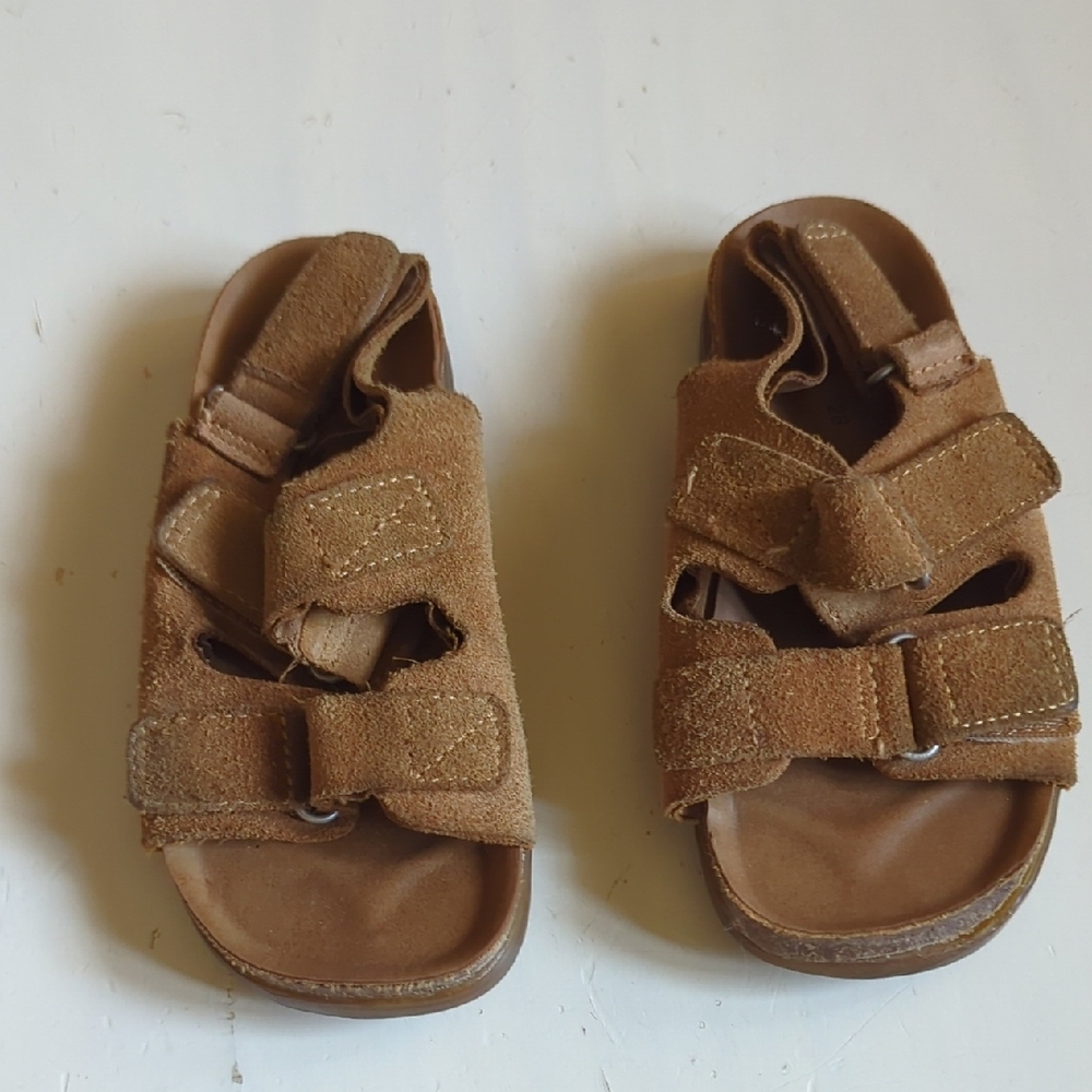 Zara Toddler Brown Sandals with Velcro Straps Size 26/10.5